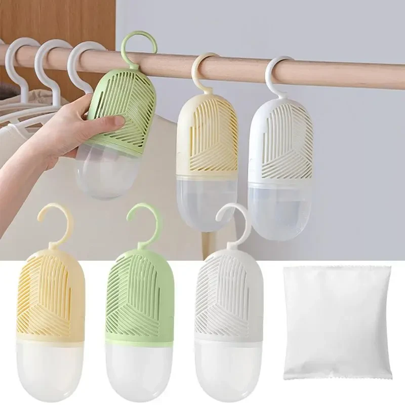 Reusable Moisture Absorber for Bedroom & Bathroom – Hanging Dehumidifier with Drain Tank