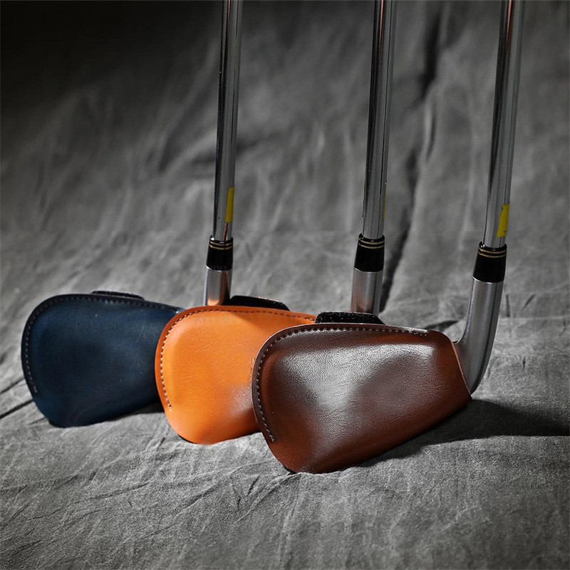 PU Leather Golf Club Head Cover – Putter & Iron Sleeve for Golf Rod Protection