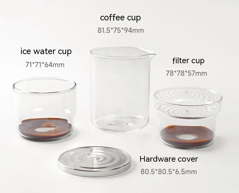 Ice Drip Coffee Pot – 300ml Cold Brew Teapot with Stainless Steel Spoon & Filters