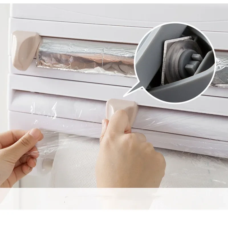 Wall-mounted Multifunctional Plastic Wrap and Tissue Storage Rack β ABS Kitchen Organizer