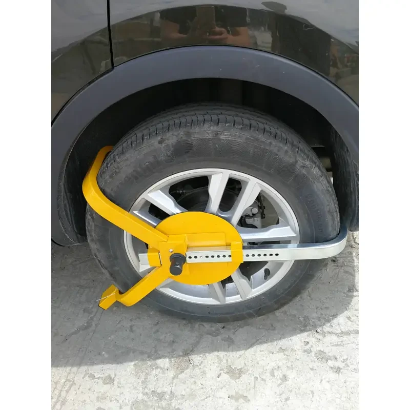 Car Tire Lock – Heavy-Duty 3-Fork Wheel Clamp with Plate | Anti-Theft Carbon Steel Security Lock