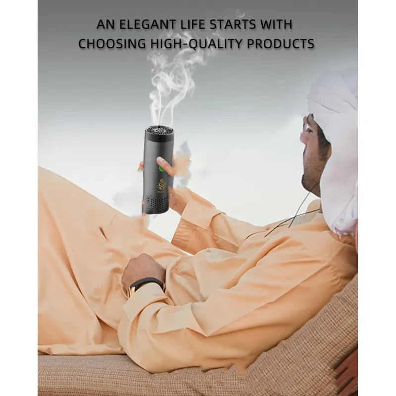BakhoorBukhoon Electronic Car Incense Burner – Modern Zinc Alloy Aromatherapy Censer with USB