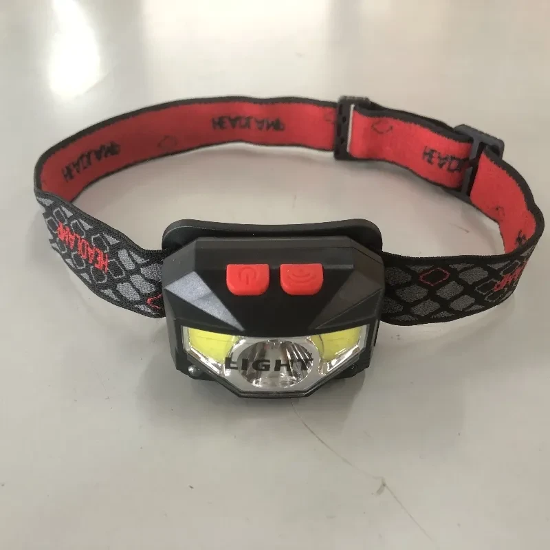LED Induction Red Light Fishing Headlamp – USB Rechargeable COB Mini Headlight with Built-in Battery