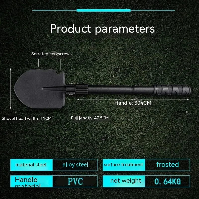 Multifunctional Engineering Folding Shovel – Outdoor First Aid, Camping, Fishing & Car Emergency Tool