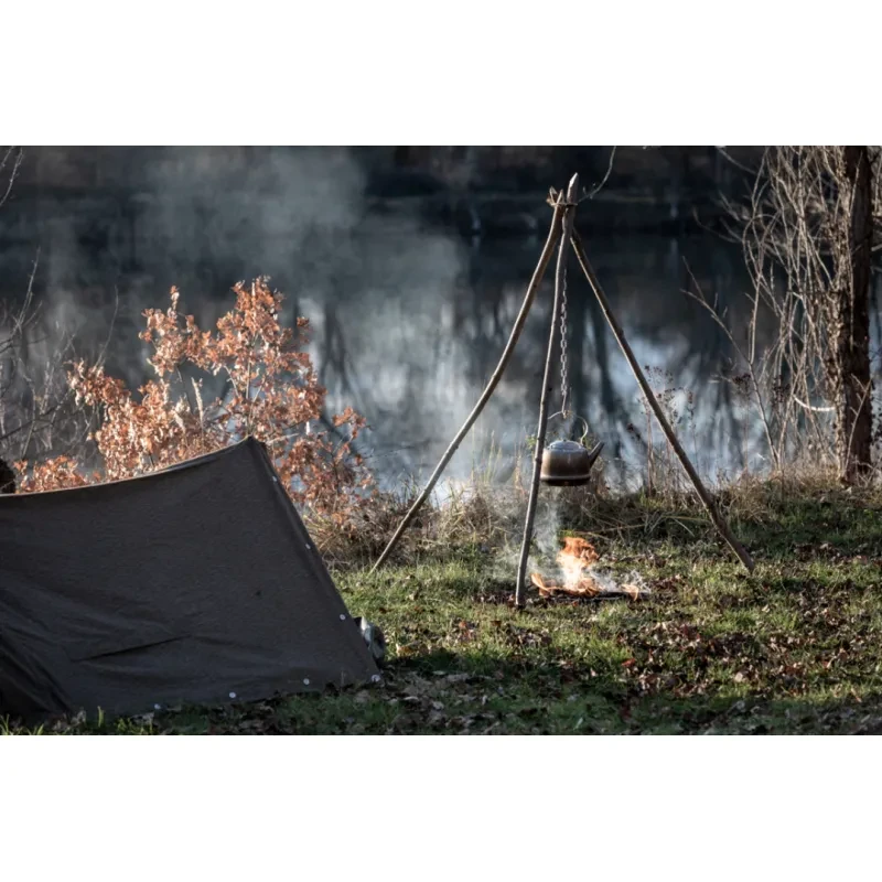 Stainless Steel Camping Tripod Hanging Rack – Portable BBQ Pot Hanger for Outdoor Cooking