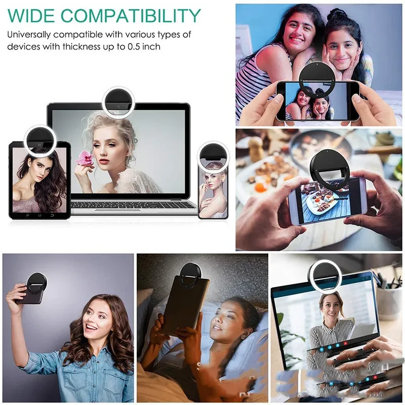 USB Rechargeable Selfie Ring Light – 36 LED Clip-On Fill Light for Mobile, Tablet & Laptop