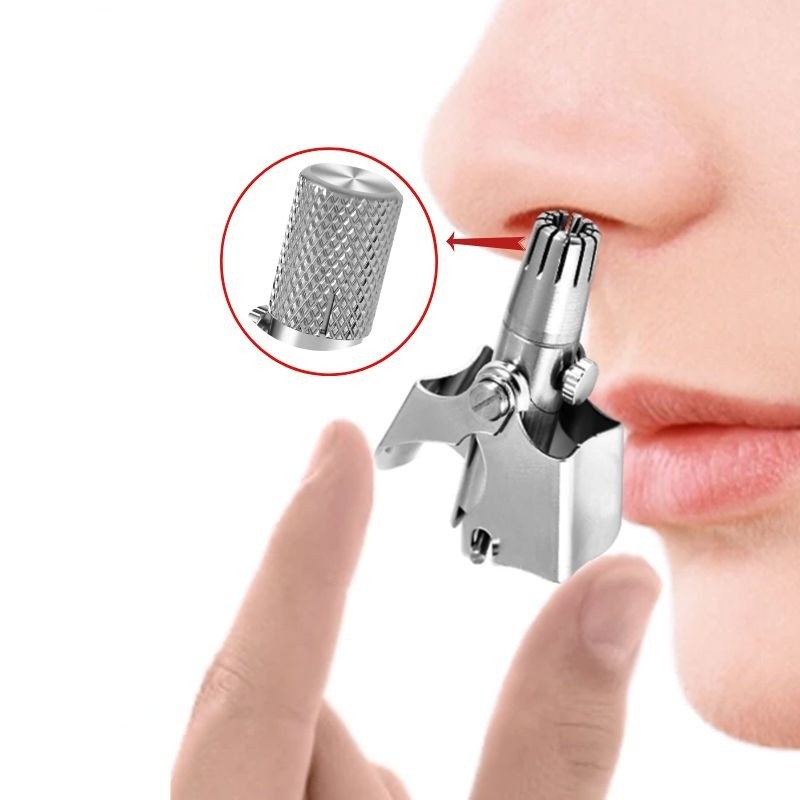 Dustproof Stainless Steel Nose Hair Trimmer – Manual, Washable & Anti-Fall Vibrissac Scissors