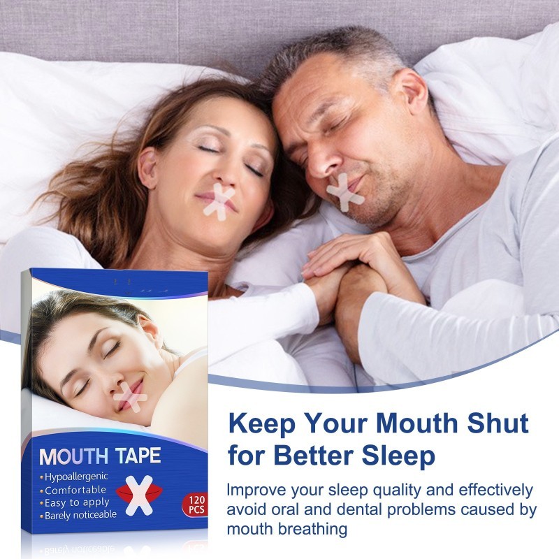 Sleep Mouth Tape for Adults & Children – 120PC Anti-Snore Mouth Closure Stickers for Better Breathing