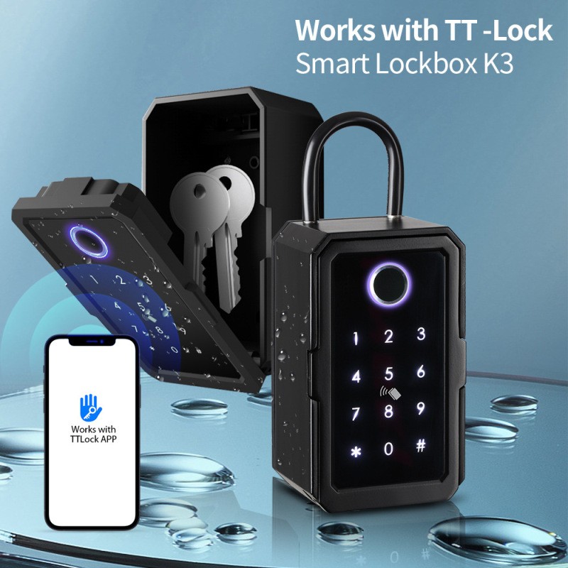 Smart Fingerprint & Password Storage Lock Box – TTLock App, Bluetooth, Graffiti Unlock with Keyless Access