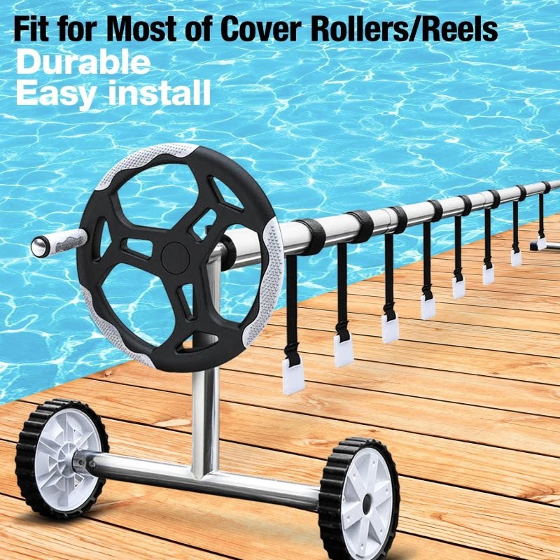 Swimming Pool Solar Cover Reel Strap Kit – Film Collecting Car Rope & Tightening Accessories Set