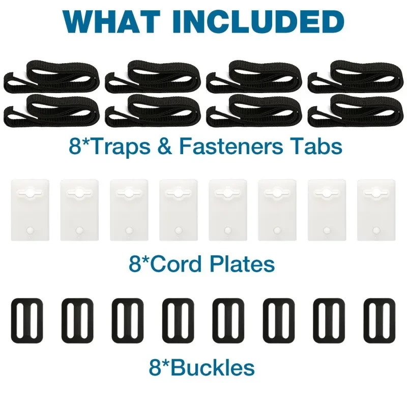 Swimming Pool Solar Cover Reel Strap Kit – Film Collecting Car Rope & Tightening Accessories Set
