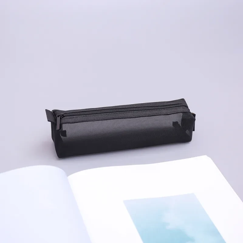 Zipper Pencil Case for High School Students – Simple Nylon Stationery Bag for Boys & Girls