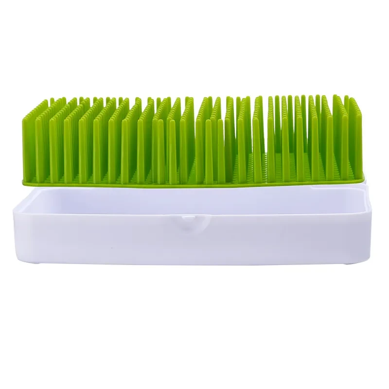 Portable Folding Bottle Drying Rack – Lawn-Style Feeding Bottle Holder with Silicone Brush