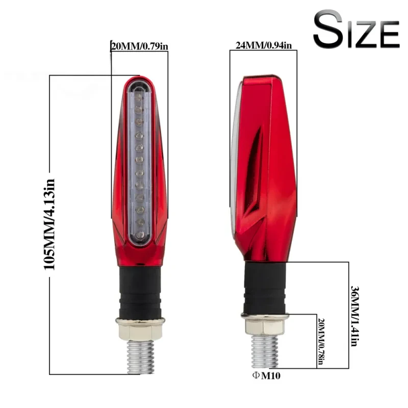 Universal Motorcycle 12LED Turn Signal Light – One-Line Indicator for Scooter & Sports Bikes