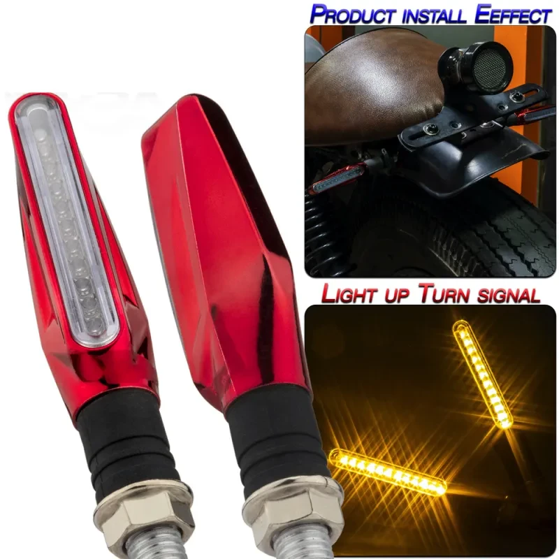 Universal Motorcycle 12LED Turn Signal Light – One-Line Indicator for Scooter & Sports Bikes