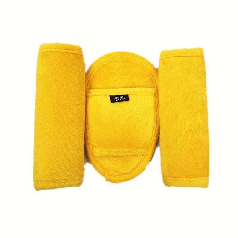 Kids’ Car Safety Seat Belt Shoulder Pad & Crotch Protector Set – Plush Chenille Padding for Baby Stroller & Car Seat