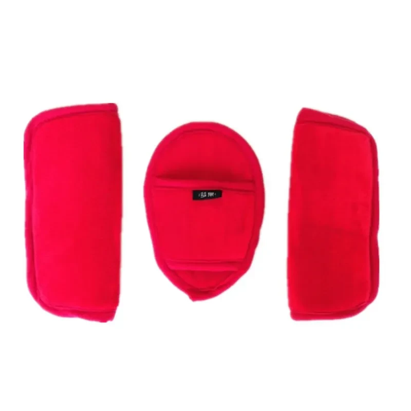 Kids’ Car Safety Seat Belt Shoulder Pad & Crotch Protector Set – Plush Chenille Padding for Baby Stroller & Car Seat