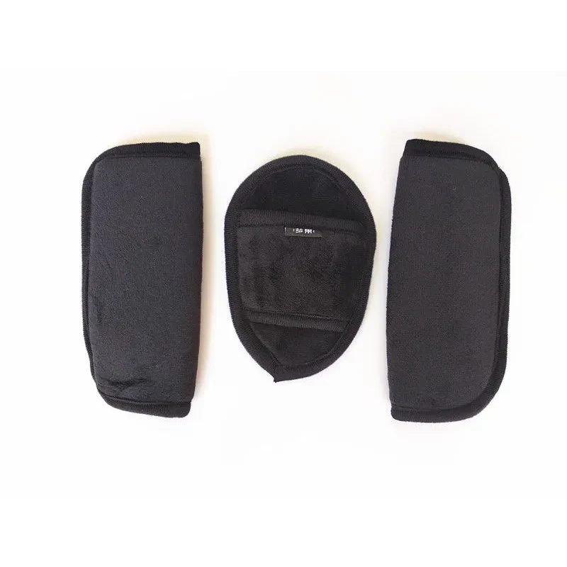 Kids’ Car Safety Seat Belt Shoulder Pad & Crotch Protector Set – Plush Chenille Padding for Baby Stroller & Car Seat
