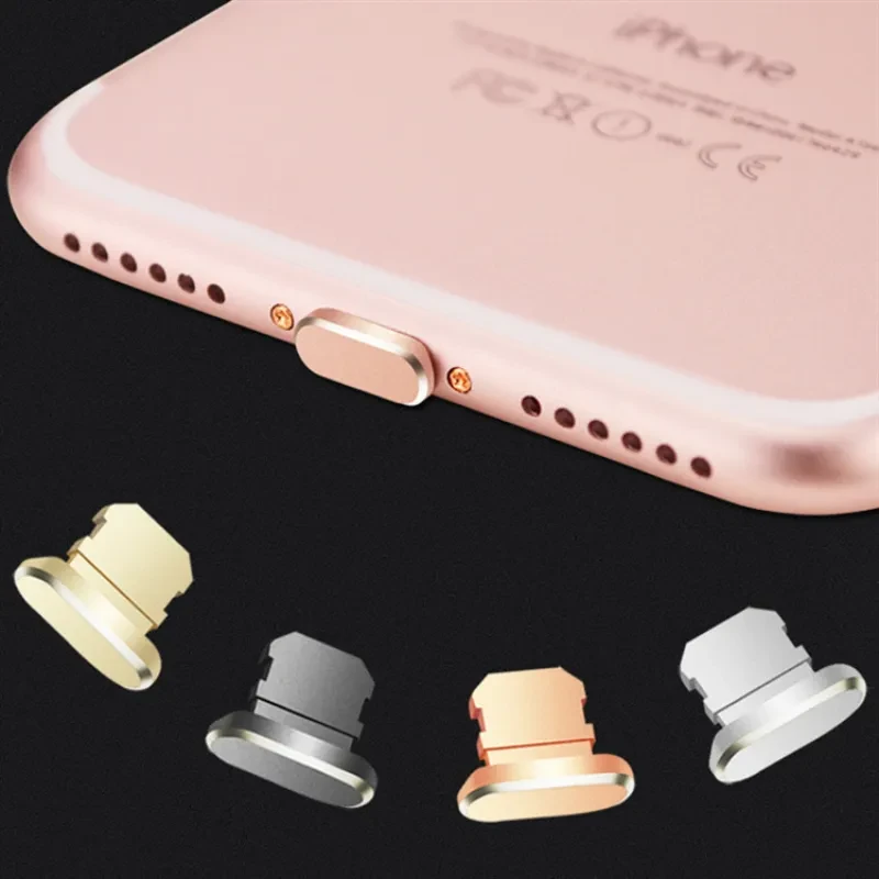 Universal Aluminum Alloy Charging Port Dust Plug – Stylish Anti-Dust Cap for iPhone X/XS/Max/8P