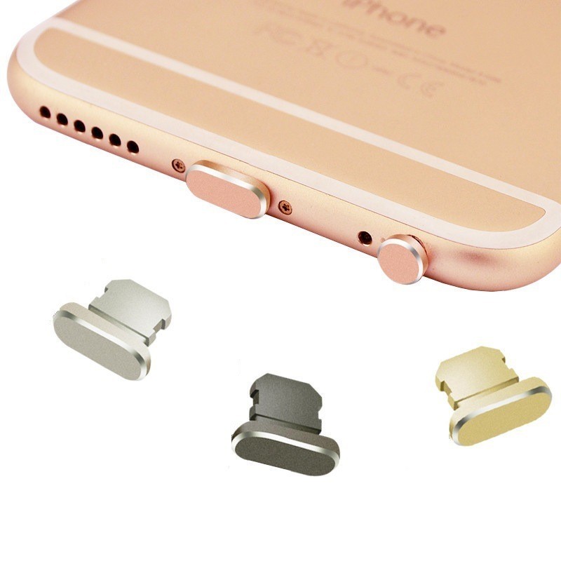 Universal Aluminum Alloy Charging Port Dust Plug – Stylish Anti-Dust Cap for iPhone X/XS/Max/8P
