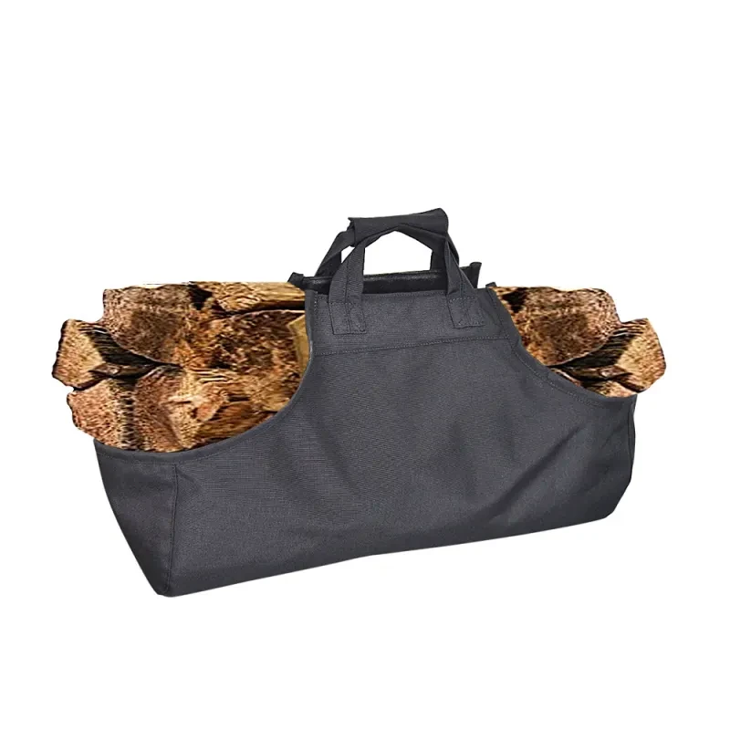Heavy-Duty Firewood Carrier Bag | Camping Wood Stack Tote with Semi-Closed Sides