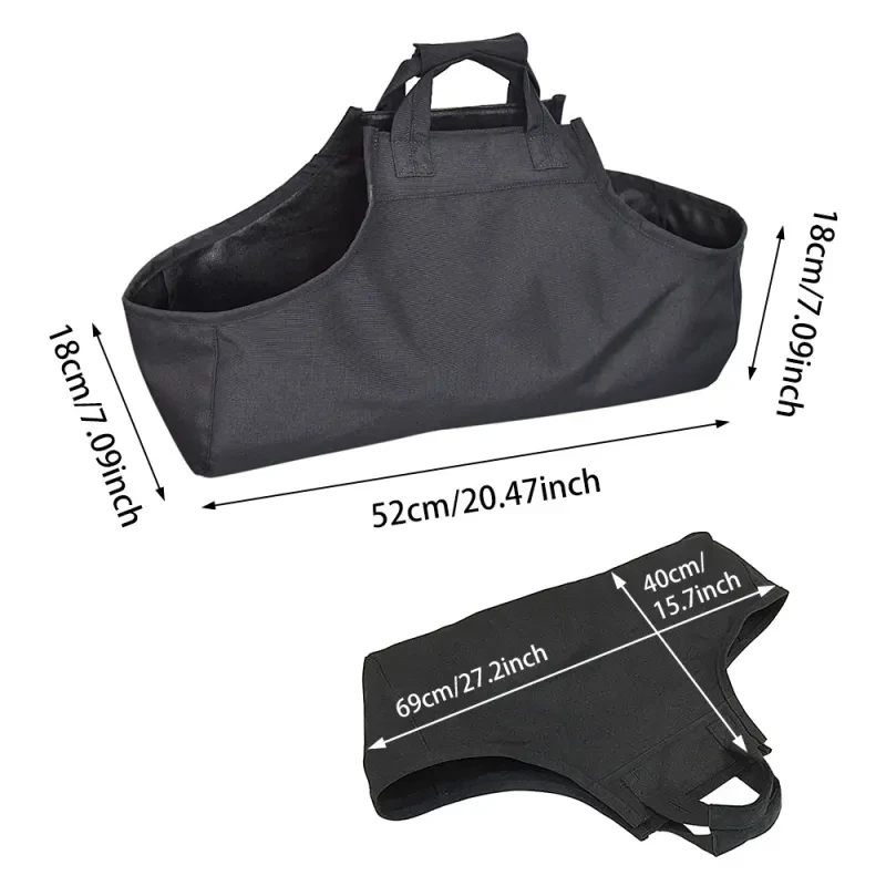 Heavy-Duty Firewood Carrier Bag | Camping Wood Stack Tote with Semi-Closed Sides