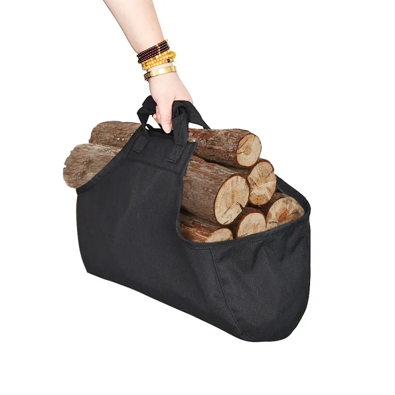 Heavy-Duty Firewood Carrier Bag | Camping Wood Stack Tote with Semi-Closed Sides