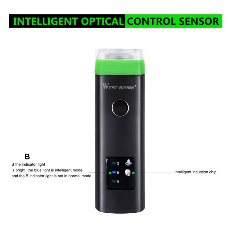USB Rechargeable Smart Bike Headlight with Horn | LED Sensor Bicycle Light
