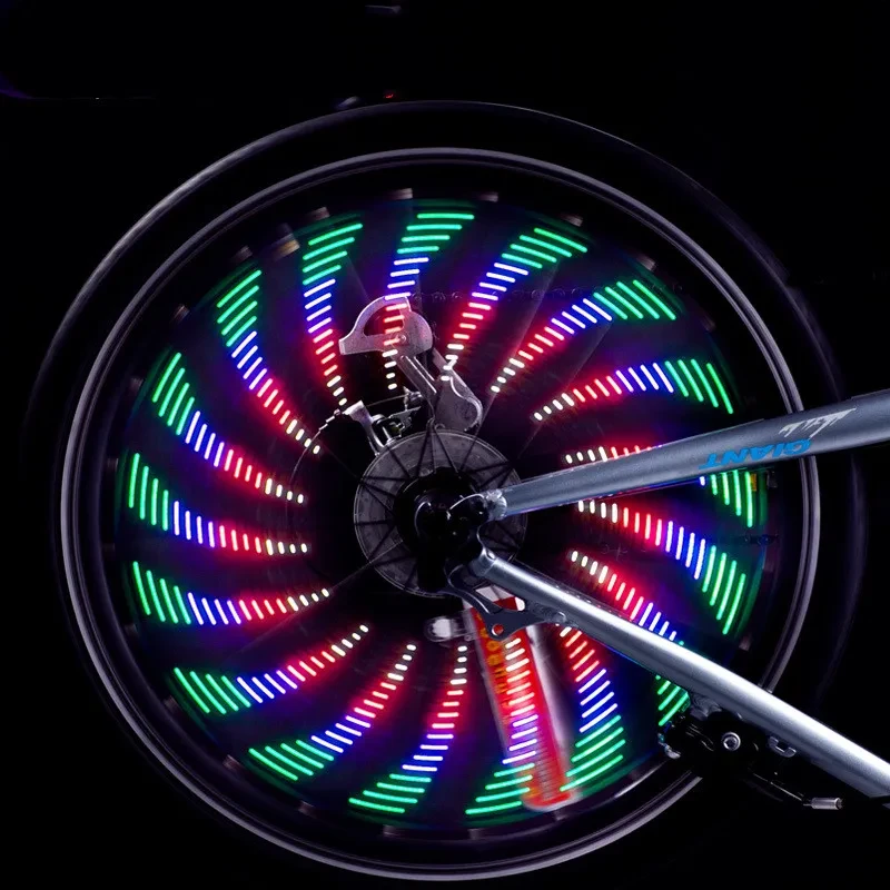 Waterproof LED Bike Wheel Light Strip with 32 Flashing Patterns | Spoke-Mounted Lamp
