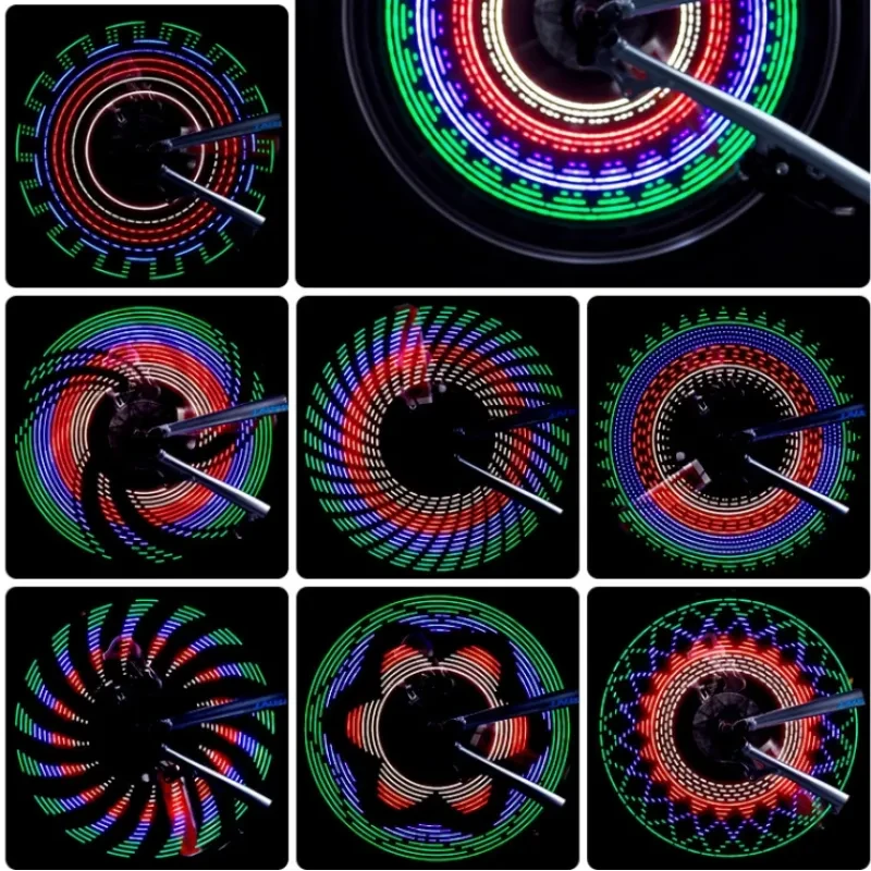 Waterproof LED Bike Wheel Light Strip with 32 Flashing Patterns | Spoke-Mounted Lamp