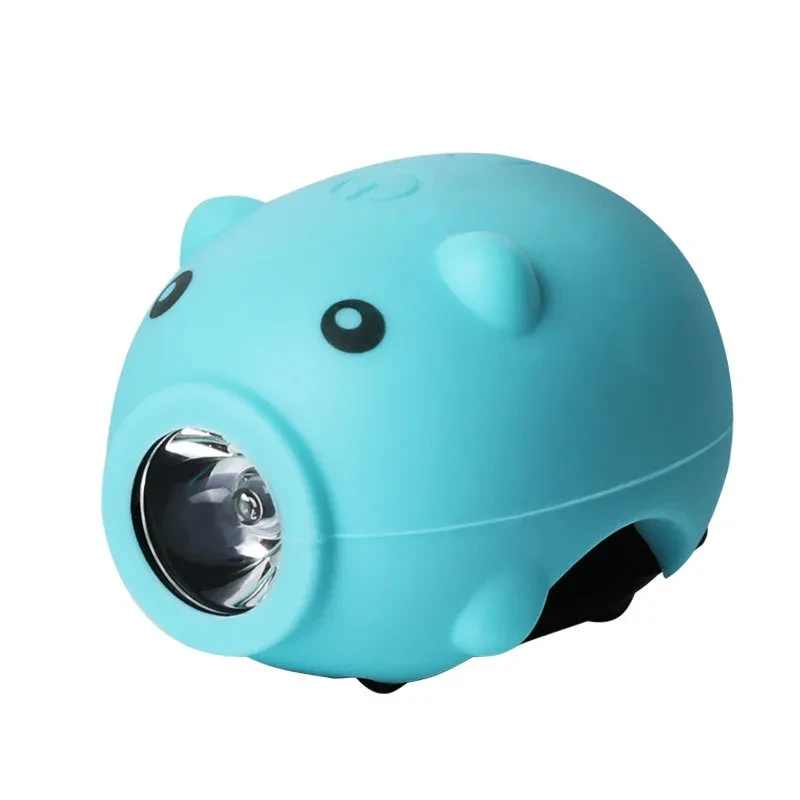 Children Bicycle Piggy Horn Light – USB Rechargeable LED Front Light with 5 Sound Modes & Flashing Options