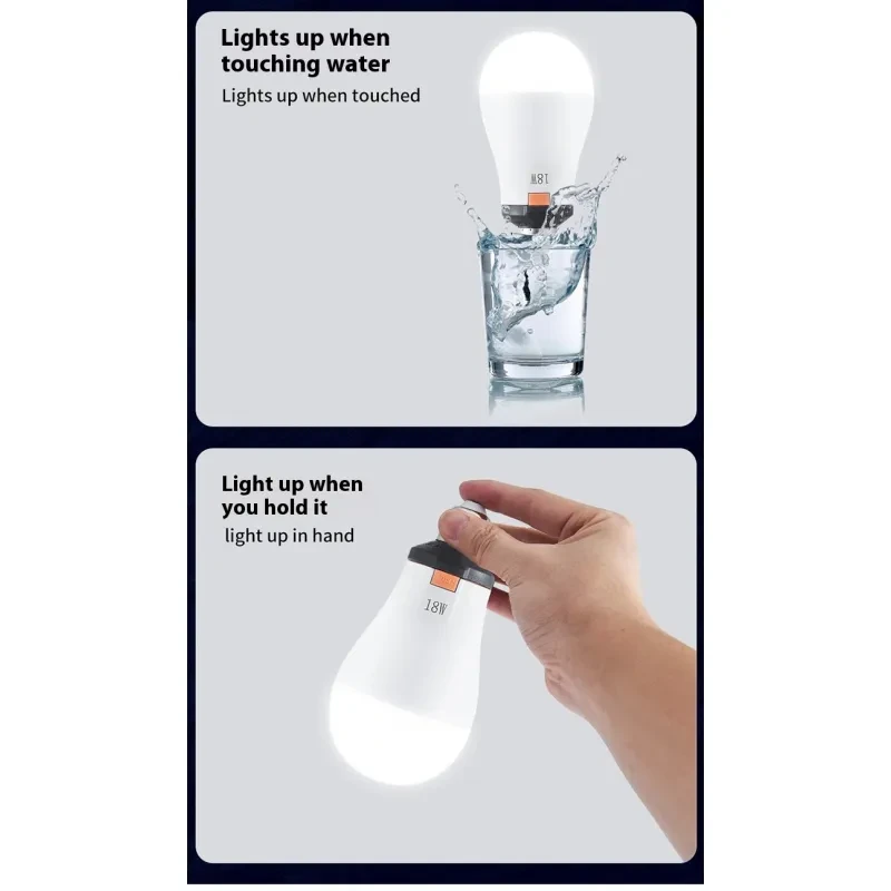 LED Rechargeable Emergency Bulb Light – Detachable E27 Socket Lamp with Backup Battery