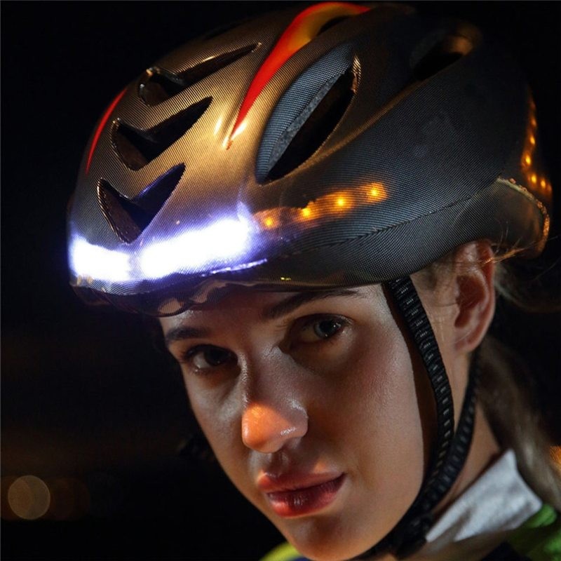 Smart LED Bike Helmet with Turn Signals – USB Rechargeable Bicycle Helmet with Brake Light & Remote Control