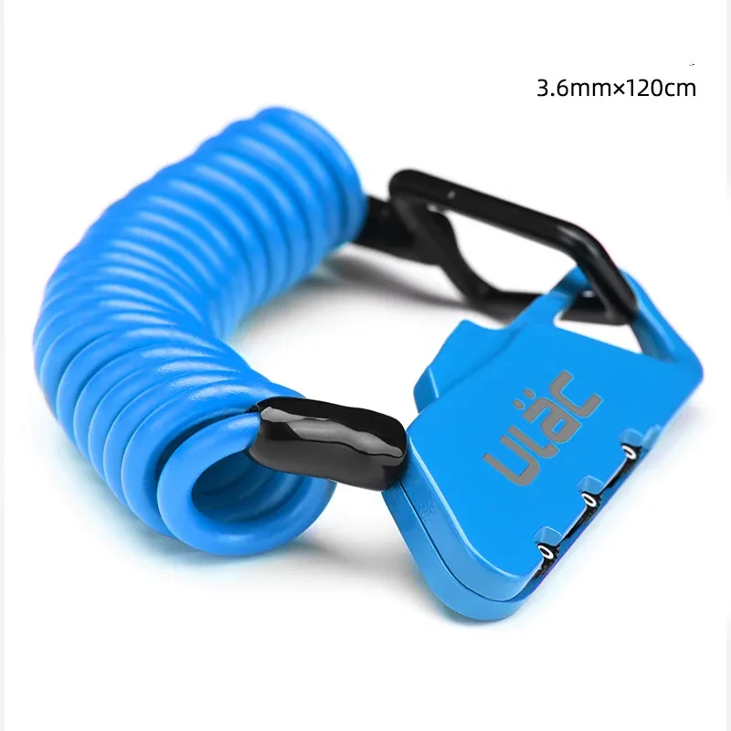 ULAC Portable Helmet & Bike Lock – Zinc Alloy Cable Lock with PVC Coating