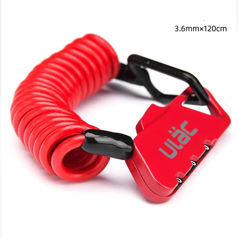 ULAC Portable Helmet & Bike Lock – Zinc Alloy Cable Lock with PVC Coating