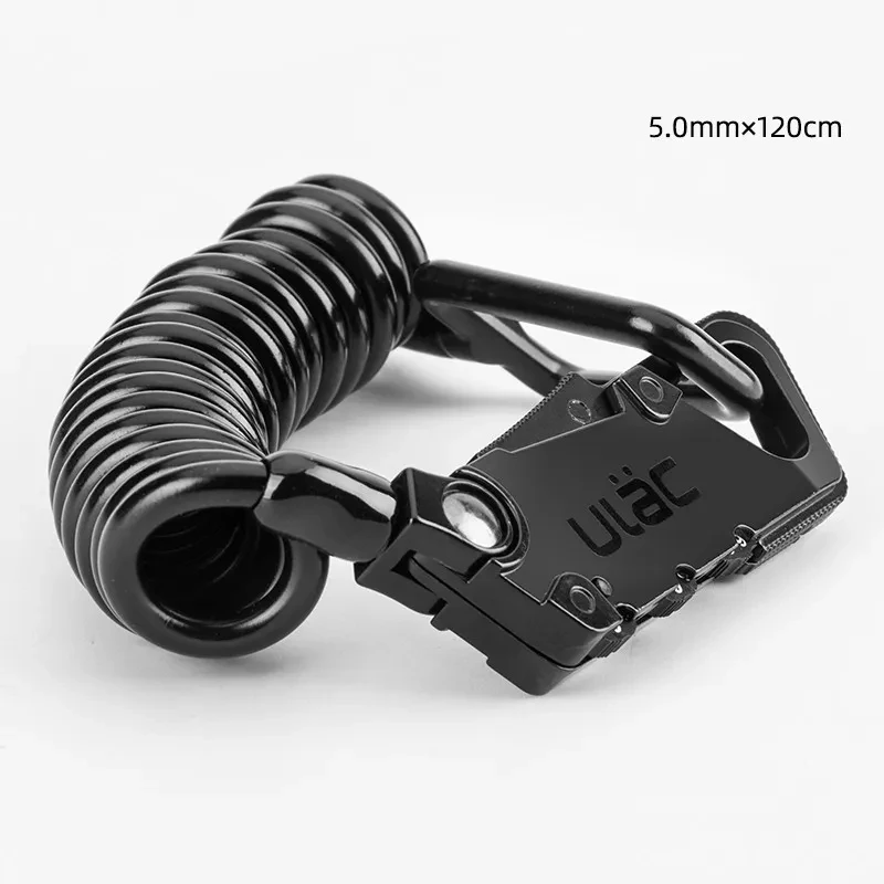 ULAC Portable Helmet & Bike Lock – Zinc Alloy Cable Lock with PVC Coating