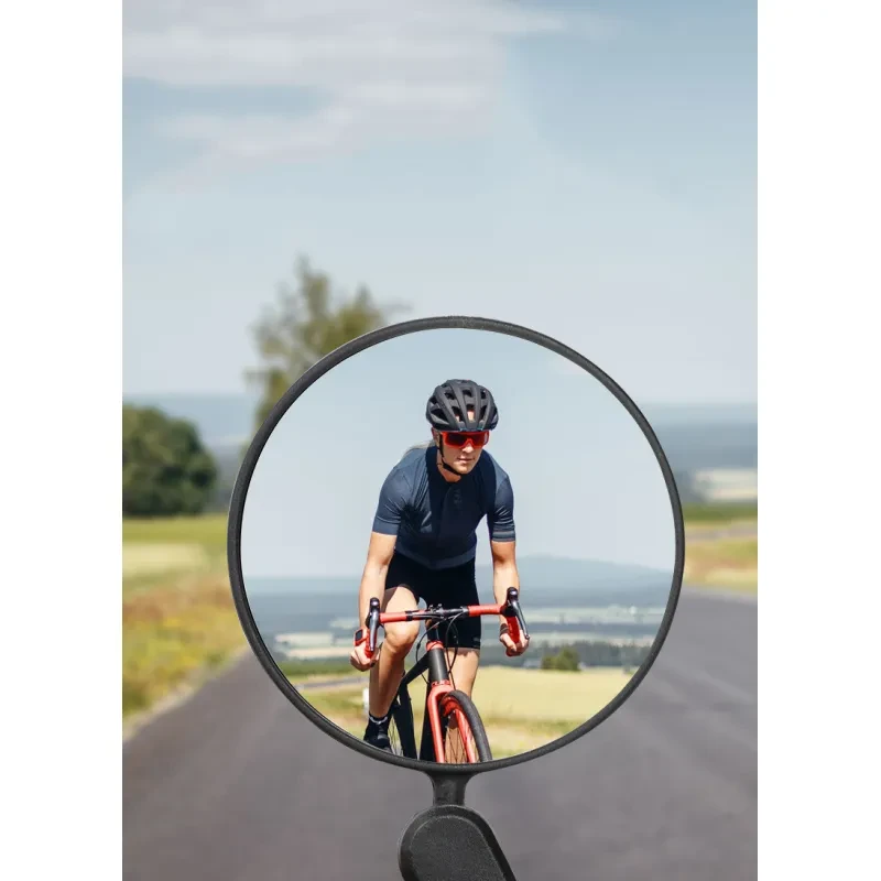 Universal Bicycle Rearview Mirror – 360° Adjustable Handlebar Reflector with Wide-Angle Convex Lens