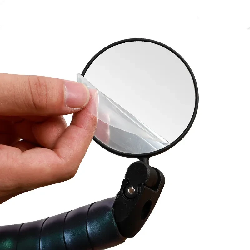 Universal Bicycle Rearview Mirror – 360° Adjustable Handlebar Reflector with Wide-Angle Convex Lens