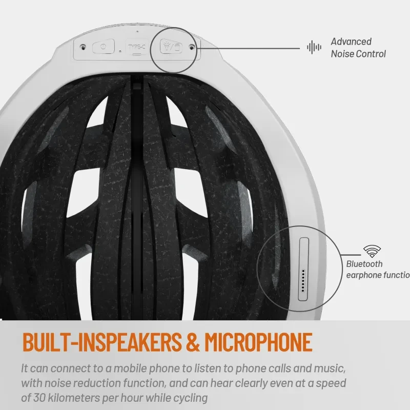 Smart Bluetooth Helmet with Warning Light – Integrated Riding Safety Helmet (USB Rechargeable)