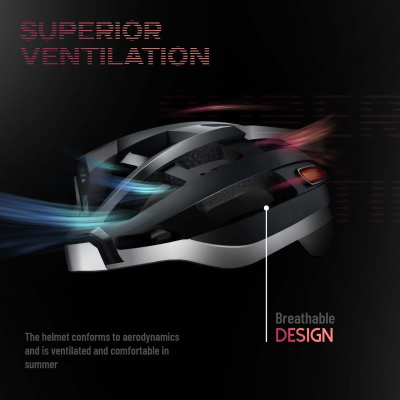 Smart Bluetooth Helmet with Warning Light – Integrated Riding Safety Helmet (USB Rechargeable)