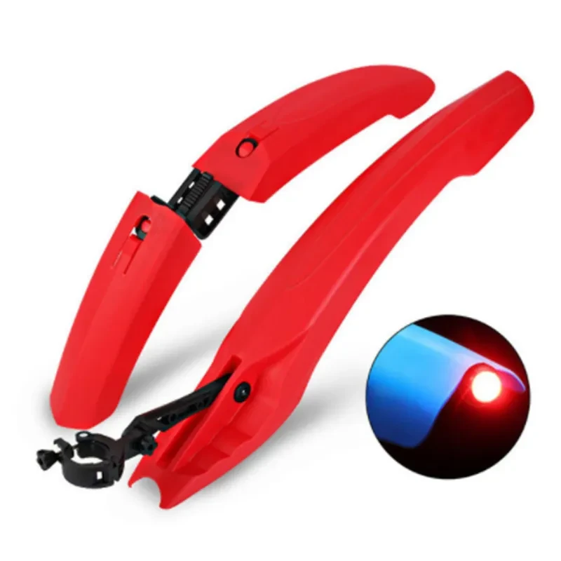 Mountain Bike Mudguard with LED Tail Light – Quick-Release Front & Rear Bicycle Fenders