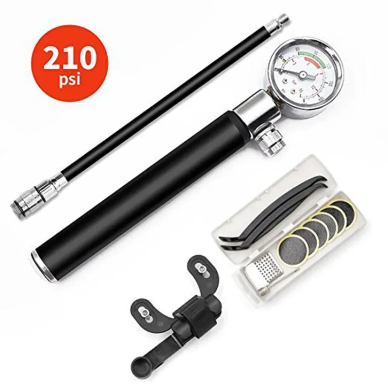 Portable High-Pressure Mini Pump Kit – 16-in-1 Bicycle Tire Repair Tool Set with Seat Bag