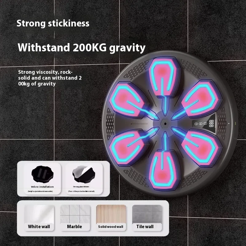 Smart Music Boxing Machine – Wall-Mounted LED Boxing Target with Speed & Mode Adjustment