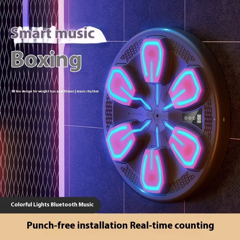 Smart Music Boxing Machine – Wall-Mounted LED Boxing Target with Speed & Mode Adjustment