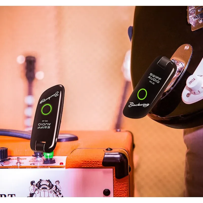 WS-50 Wireless Guitar Transmitter Receiver | UHF 100 Channel Audio System for Electric Guitar, Bass & Musical Instruments