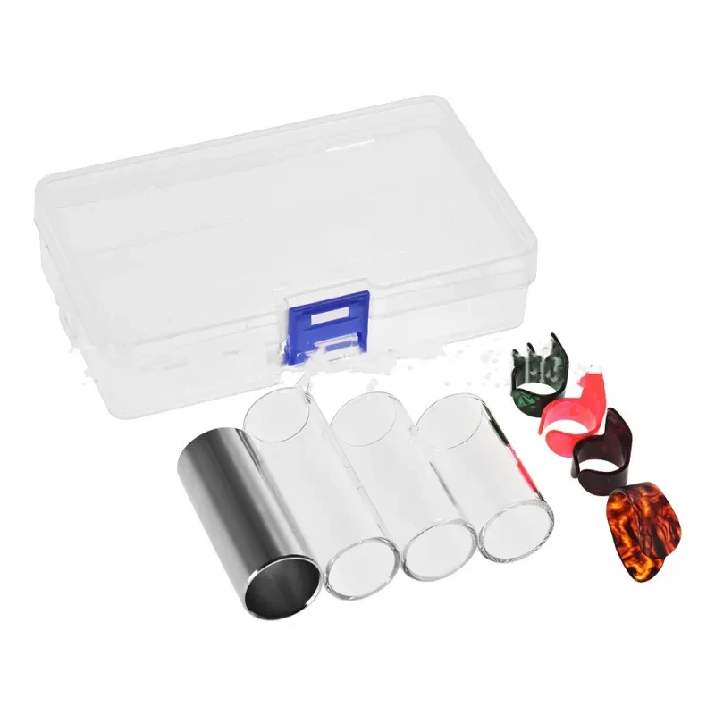 Electric Guitar Slide & Finger Pick Set – Stainless Steel & Glass Slider Kit