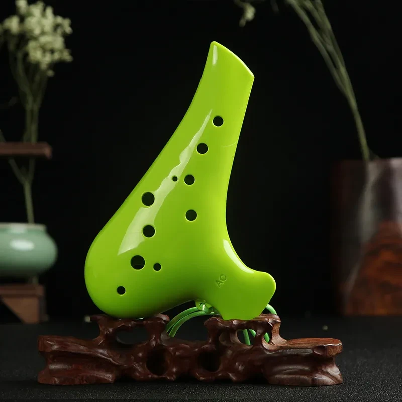 12 Hole Alto C Plastic Ocarina – Performance Flute with Color Lanyard