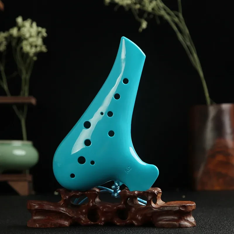12 Hole Alto C Plastic Ocarina – Performance Flute with Color Lanyard