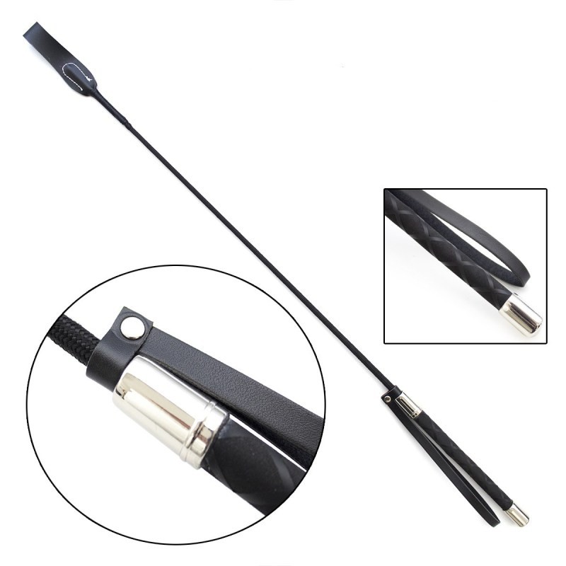 PU Leather Horse Riding Whip – 70cm Straight Equestrian Whip with Non-Slip Handle