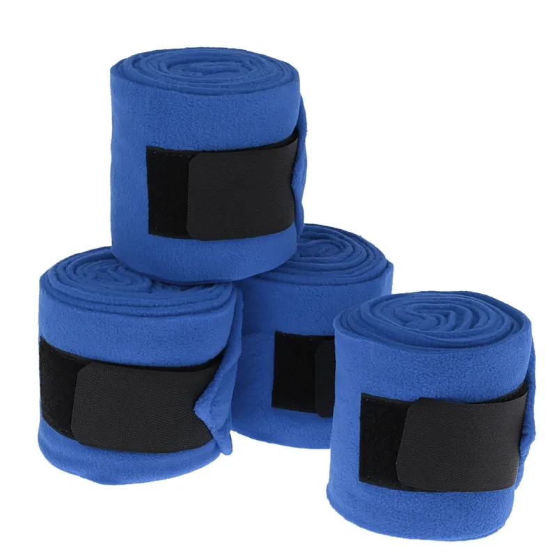 Horse Leg Wraps Set – 4-Pack Polar Fleece Leg Bandages with Adjustable Velcro Straps